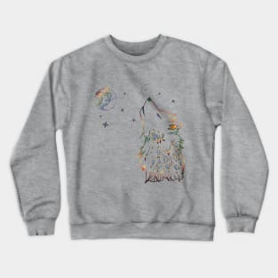 Howling wolf line art Crewneck Sweatshirt